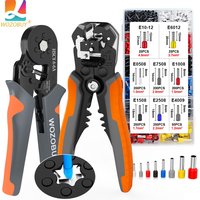 Ferrule Crimper Tool,Ratchet Crimping Tool Kit-Wire Stripper & Crimper Plier ,or Plier Set with Connectors