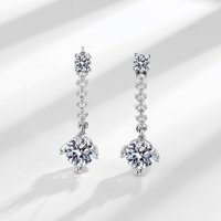 925 Sterling Silver Dangle Earrings for Women Sparkling Cubic Zirconia Drop Earrings Bridal Wedding Engagement Jewelry Gift