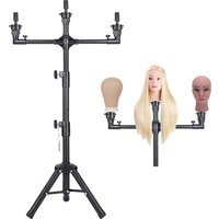 Mannequin Head Stand,Adjustable Wig Stand Tripod, Height Adjustment, Metal Mannequin Stand for Cosmetology Hairdressing Training