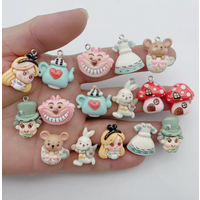 10 Pcs Resin Cartoon Charms For Jewelry Findings Handmade Pendant DIY Earings Keychain