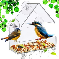 ✍Clear Acrylic Window Bird Feeder with Suction Cups,House-Shaped Wild Bird Feeders for Outside,Garden & Window Viewing