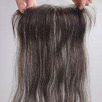 Natural V Loop Human Hair Front Hairpiece for Women 2# Brown Color PU Base 0.78x6.29 12-14 Inch Real Hair Topper
