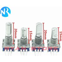 5PCS EC11 20 Position 360 Degree Rotary Encoder With Push Button Switch 5Pin Handle Long 15/20MM Plum Handle/ Half Handle