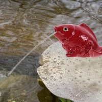 Unique Ceramic Carp Statue for Garden Pond Fountain Outdoor Water Spray Decor Lawn Yard Ornament Realistic Design Compact