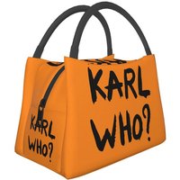 Karl Who Slogan Thermal Lunch Bag Unisex Reusable Waterproof Cooler Insulated Lunch Box Bento Tote for Office Travel Picnic