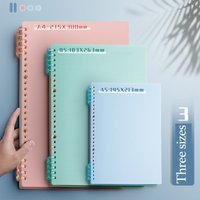 4Pcs Loose-leaf Book PP CoverColorful Binder Spiral Ring Transparent Plastic Cute Stationery Office School Supplies