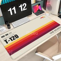 Computer New Retro VHS Style Mousepad Suture Edge Thicken Keyboard Mouse Pad Gamer offices accessories Desktop Large Mice Pad