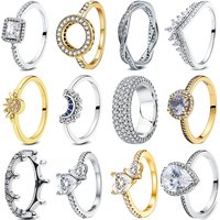New 925 Sterling Silver Double Heart-shaped Round Sun Ring Fashionable Women's Jewelry Anniversary Commemorative Birthday Gift