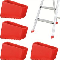 4Pcs Universal Rubber Ladder Foot Pads, Non-Skid Insulating Step Ladder Feet Covers, Durable Ladder Leg Protectors