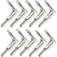 10Pcs Set Dual Sound 6.35mm Audio Head Stereo Large 3 Core Female Socket Welding Mixing Console Microphone Cable 6.5 Audio Plug