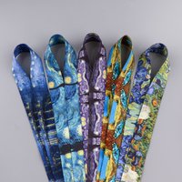 Van Gogh Starry Sky Lanyard Oil Paintings Neck Strap Lanyards Keychain ID Bus Card Pass Hang Rope Keyrings Fans Accessories Gift