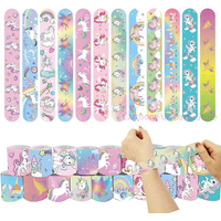 10/20/30pcs Rainbow Unicorn Slap Bracelets Gifts Unicornio Party Decoration Kids Girls Rainbow Horse Theme Birthday Party Favors