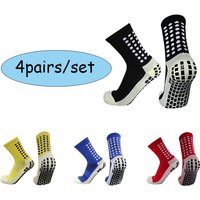 4 paires de nouvelles chaussettes de football antidérapantes pour hommes et femmes, chaussettes de sport d'extérieur avec grip, chaussettes de football antidérapantes