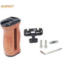 AYRST Universal Camera Cage Left /Right Side Handle For Sony Canon Camera Cage Wooden Handle Grip Cold Shoe for Mic Video Light