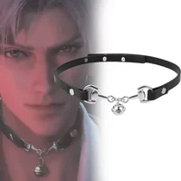 Game Love And Deepspace Sylus Cosplay Choker Adult Unisex Alloy Leather Sexy Necklace Bell Pendant Jewelry Accessories Prop