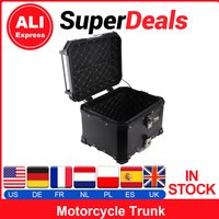 【Neu】Universeller schwarzer 45L Motorradkoffer aus Aluminium, robuster schwarzer Topcase für Motorräder zur Gepäckaufbewahrung
