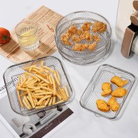 1-3 Layer Air Fryer Baking Rack Metal Oven Grill Holder Racks Airfryer Accessories for Cosori/Ninja/Foodi Mesh Cooking Basket