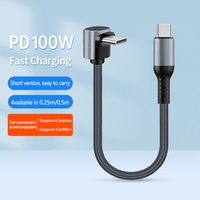 100W 90 Degree Elbow USB C to Type C Cable,Short PD Fast Charging Data Cable for iPhone 17,Samsung Galaxy A17,Xiaomi,Power Bank