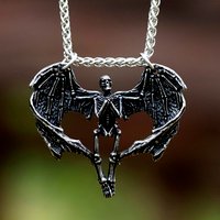 2023 New Design Fashion Stainless Steel Skull Rib Skeleton Pendant For Men Punk Biker Vintage Retro Jewelry For free shipping