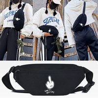 Waist Bag Fashion Travel Cross Shoulder Purse Belt Bag Mickey Finger Print Sport Chest Pack Casual Tote Bag Belt Pouch Men Women