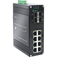 Industrial L2+ Managed PoE Ethernet Switch Gigabit with 8-Port 10/100/1000T 802.3at PoE + 4-Port 1000X SFP Network Switch