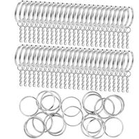 Silver Plated Keyring Stainless Steel Anti-rust Key Chain Women Men Universal Keyfob Split Metal Round Ring Accessories