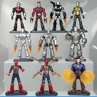 In stock BLOKEES building block toys iron man MK1 MK2 war machine Spider Man Ant Man Action Figure model kits For Kids Gift