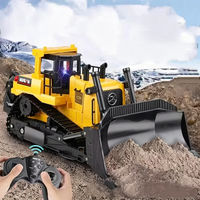 Huina 1554 1/16 RC Bulldozer Crawler Truck 11CH Remote Control Engineering Car With Lights Bulldozer Kids Toys Christmas Gift
