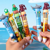 6/36pcs 10color Press Ballpoint Pen Italian Brainrot Ai Animals Tungtungtungsahur Tralalelotralala 0.7 Diy Hand Pen Student Gift
