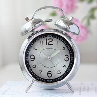 Super Loud Metal Bell Alarm Clock for Students and Children, Desktop Mechanical Alarm Clock, European Style, Bedside Table Clock