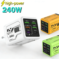 240W Multi Port USB Charger PD QC3.0 Quick Charge Super Fast Phone Charger Wall Adapter for iPhone 17 Samsung Xiaomi Poco EU UK