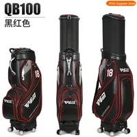 PGM Golf Standard Ball Bag Professional Leather PU Waterproof Golf Cart Club Airbag High Capacity Package With Wheel QB100