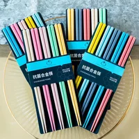 Chopsticks Set Chinese Chopsticks Reusable Mixed Color Chopstick Sushi Noodle Sticks Household Kitchen Tools Party Supplies