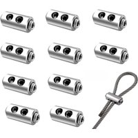 10pcs 2/3mm Wire Rope Clamp Cable Clip Fastener Adjustable Screw Copper Metal Fixture Sling Fixing Accessories