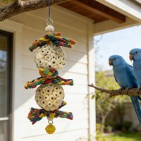 Bird Chew Toys Parrot Tongcao Ball Bird Toy Biting Ball Bird Supplies Parrot Relief Toy Decompressions Puzzle Toy Seeking Food