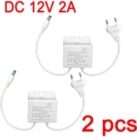 2pcs Power Adapter EU Outdoor Waterproof Supply Charger Europe DC 12V 2A Universal Adapter for Camera DVR Router LED