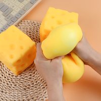 2026 New Squishy Square Cheese Squeeze Toys Slow Rebound Stress Relief Sensory Toy Soft Butter Cheese Party Toy