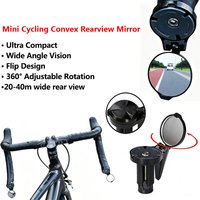 Ultra Compact Cycling Convex Mirror - 360° Adjustable Wide Angle Rearview Mirror for Handlebars, Lightweight Flip Design