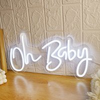 Chi-buy LED Neon Oh Baby Larger Size USB Powered Neon Signs Decor Lamp Signs Birthday Gift Wall Art For Bedroom Room Bar Shop