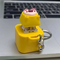Funny Croaking Frog Keychain Rechargeable Frog Keyboard Fidget Clicker Frog Sound Key Chains with LED Light Stress Relief 2026