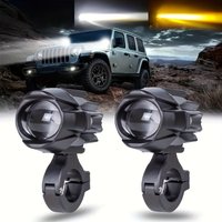 AliExpress NONE LED Motorcycle Work Lights Pods light ,dual Color (Yellow And White) Offroad light fog lights for Dirt Bike truck DC12V-24V
