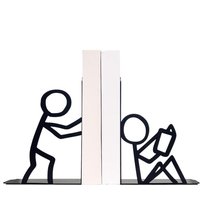 2Pcs Desktop Bookend Metal Decorative Bookshelf Non-slip Document Abstract Line Design Rack Stable Desk Book Stopper Holder
