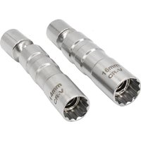 3/8" Drive Magnetic Spark Plug Socket Wrench 14mm 16mm 12-Point Thin Wall Universal Joint Automotive Ignition Removal Tools