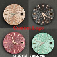 NH35 Dial 29mm/35mm Watch Dial with Diamonds Cocktail Dial Custom Logo Dial for NH35/36 Movement Watch Accessories