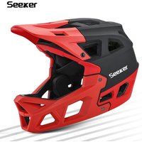 Seeker Mountain Bike Full-Face Helmet, Ultimate Ventilation Design, Comfortable Fit, EPS Cushioning, MTB Downhill Safety Helmet