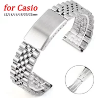 12mm 14mm 16mm 18mm 20mm 22mm Strainless Steel Strap for Seiko for Casio Folding Buckle Metal Watch Band Universal Bracelet