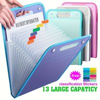 13-Layer Accordion File Folder – A4 Document Organizer for School, Office, College | Multi-Pocket Expanding File Holder for Pape