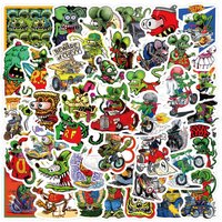 60PCS Rat Fink Graffiti Sticker Scrapbook DIY Decoration phone Luggage Laptop Guitar Bike Skateboard guitar toys sticker