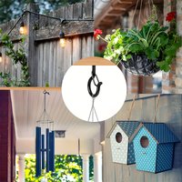 16/24Pcs Hanger Hook with Safety Buckle Windproof Screw Hook for Hanging Outdoor String Light Ceiling Hook Plant Christmas Light