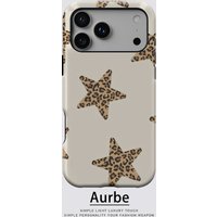 Aurbe Matte 2-in-1 Film Magsafe Case For iPhone 17 16 15 14 Plus 17 Pro Max Shockproof Hard Shell Leopard Star Design Case